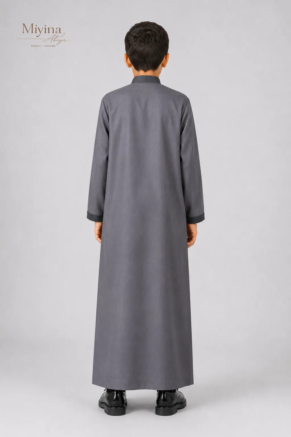 Miyina Bulk Buy Kids Thobe Gray Polyester 76% Viscose 24% Medium Fabric Weight 240 GSM Manufacturer-sku4
