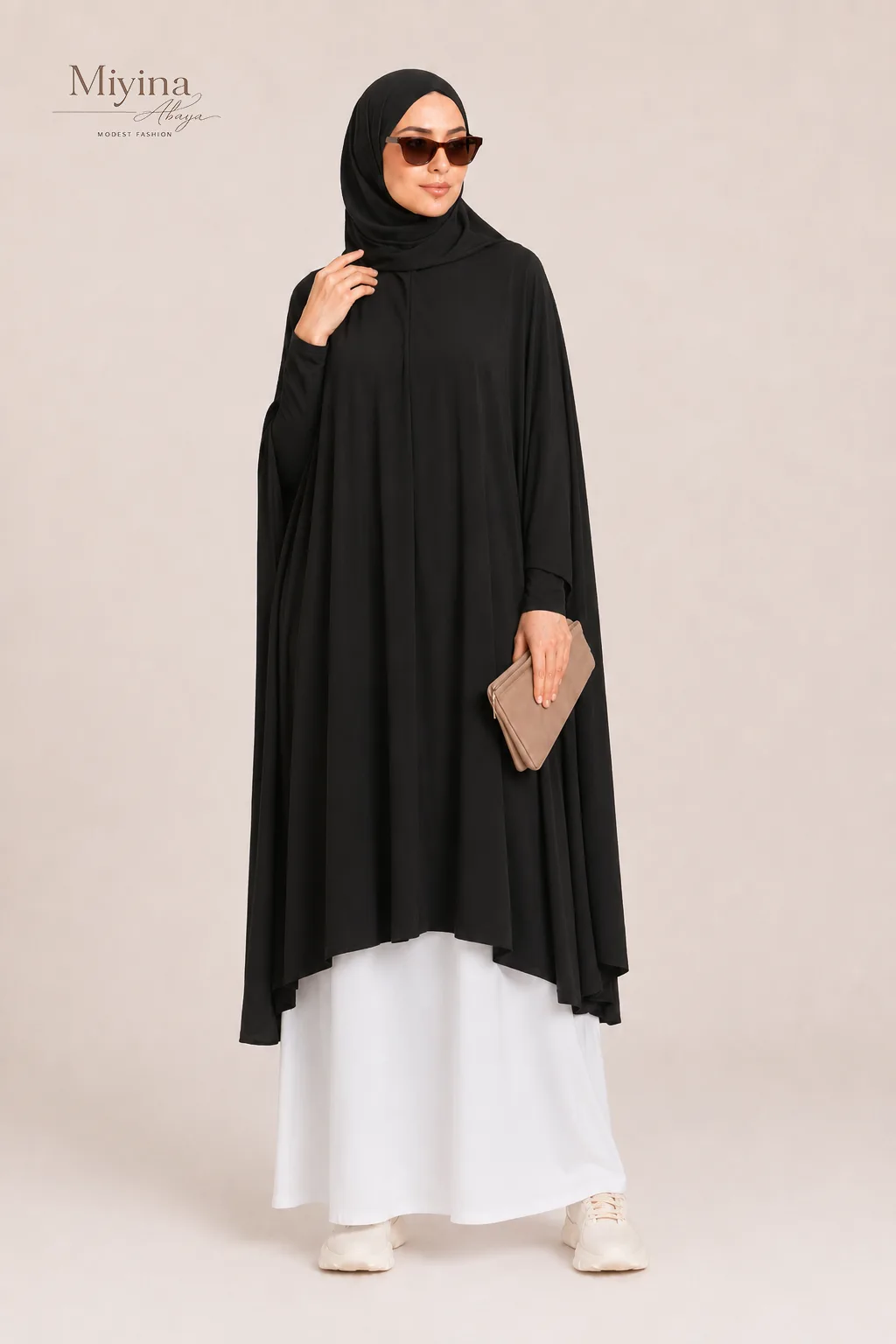 Miyina Bulk Buy Premium Jersey Prayer Abaya Black Perfect Jersey Jilbab Salah Hajj Umrah Abaya Manufacturer