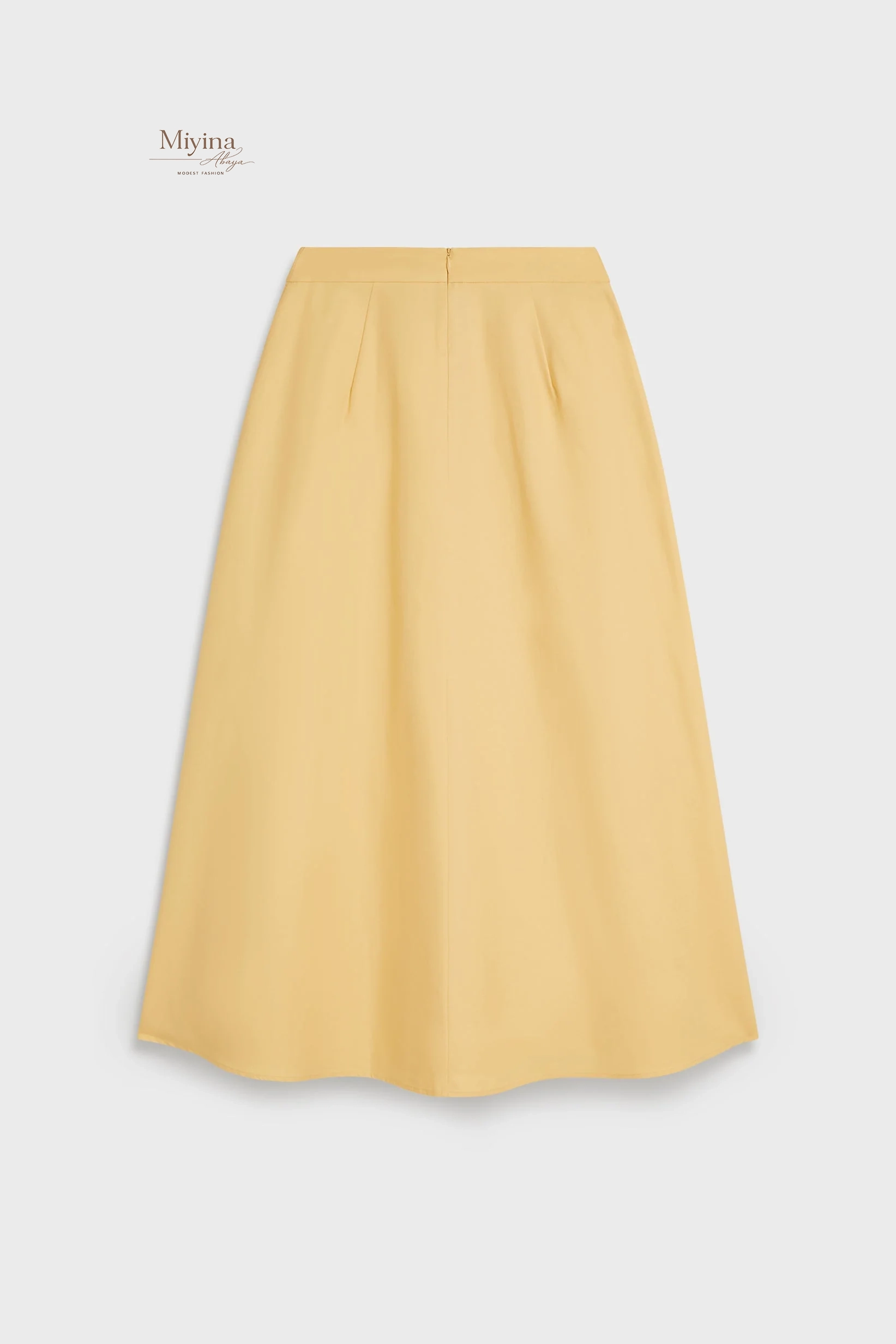 Miyina Bulk Buy Summer Skirt Sunset Yellow High-Waisted A-Line Design Structured Waistband Abaya Manufacturer