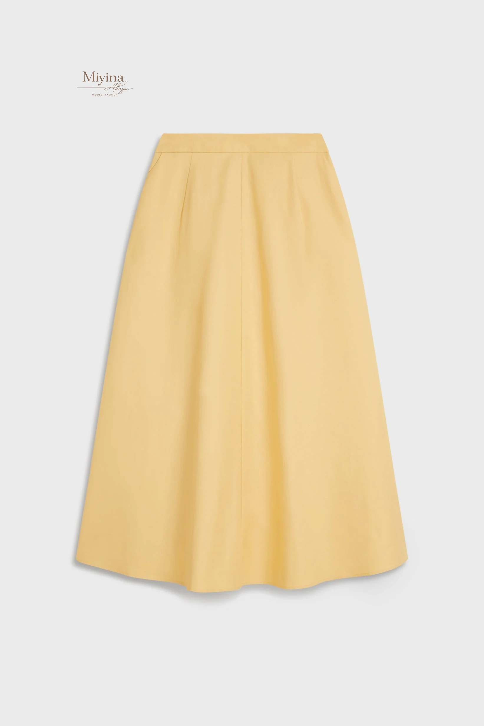 Miyina Bulk Buy Summer Skirt Sunset Yellow High-Waisted A-Line Design Structured Waistband Abaya Manufacturer