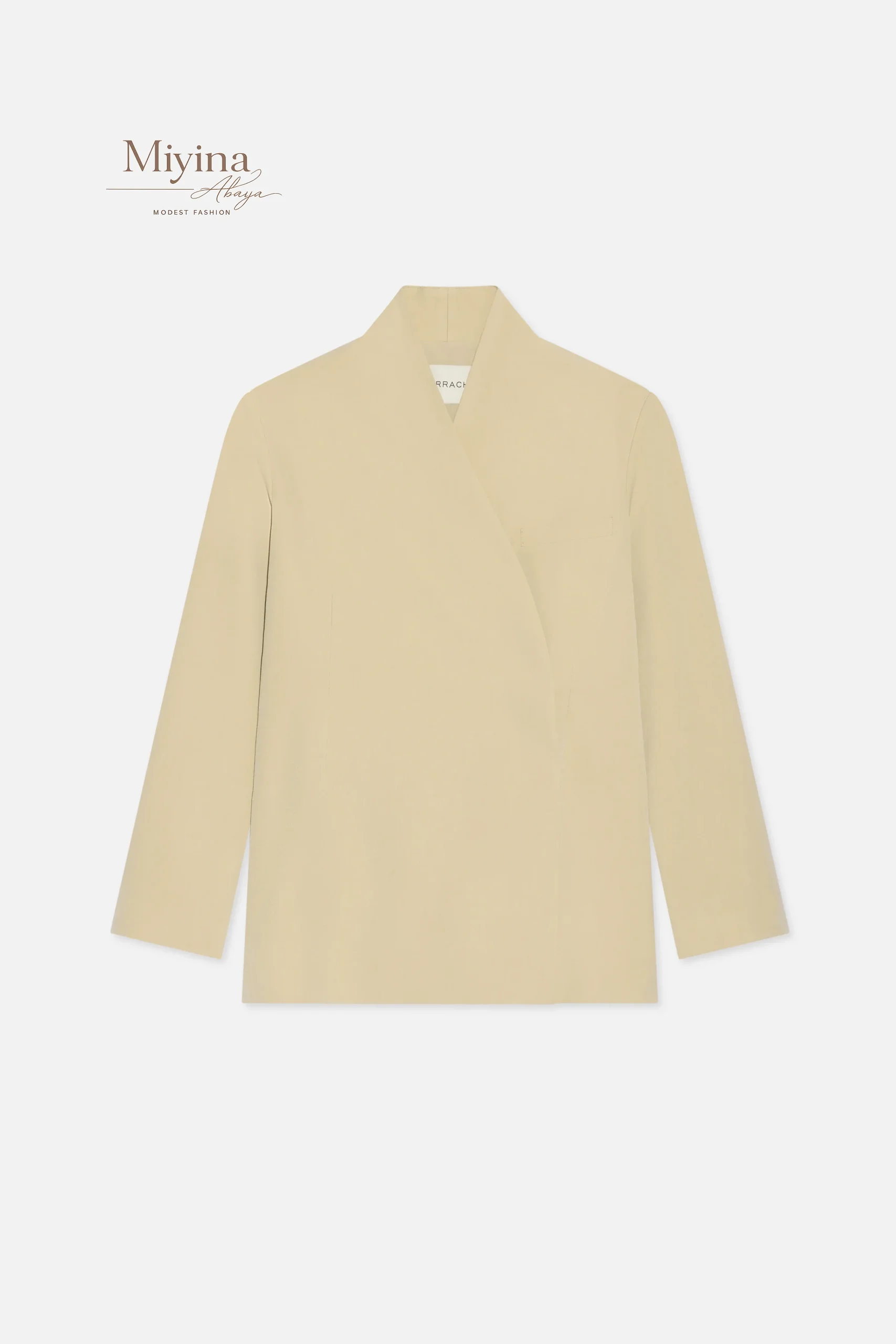 Miyina Bulk Buy Tailored Oversized Blazer Desert Clay Structured Wrap-Front Design Elongated Shape Abaya Manufacturer