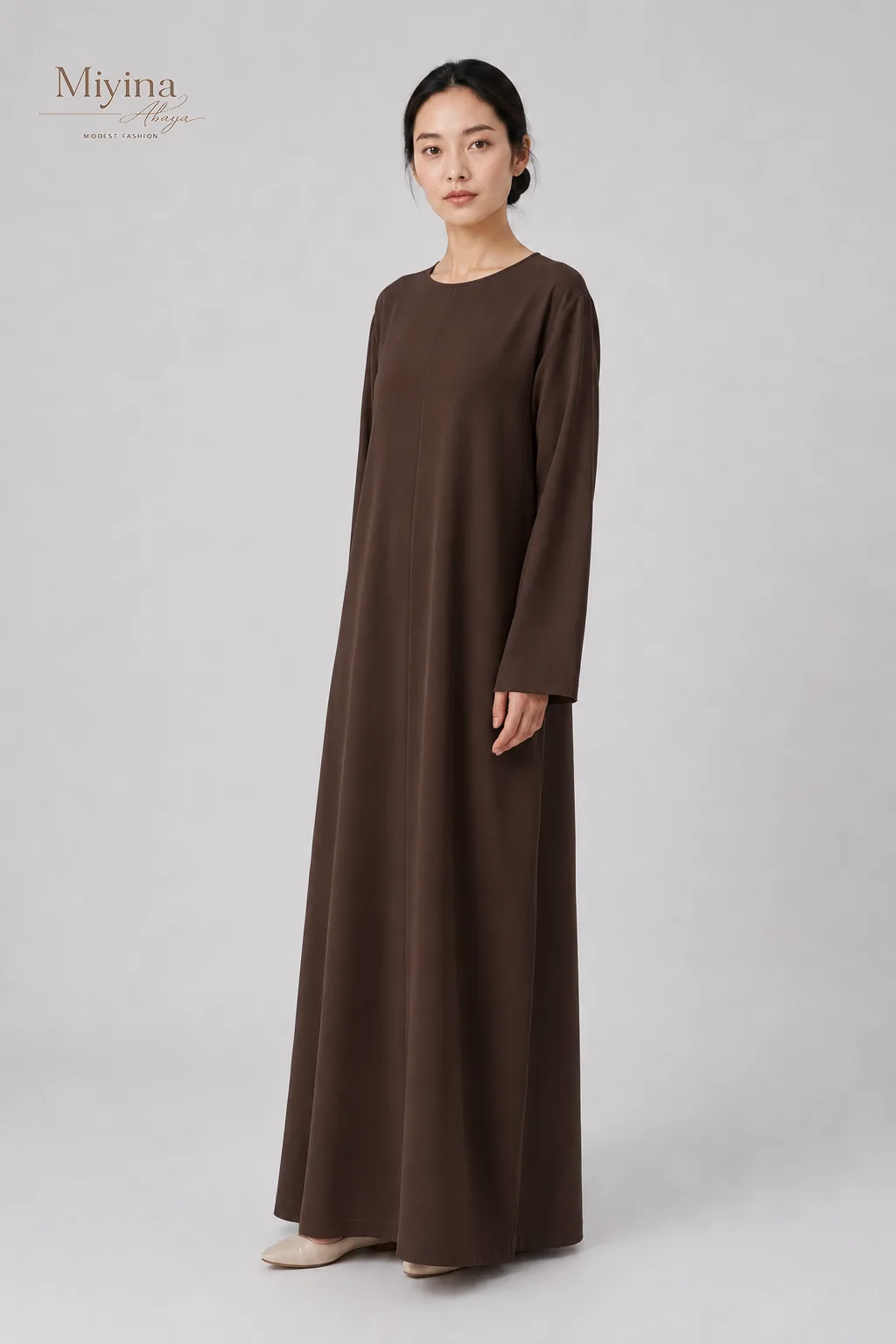 Miyina OEMODM Ballon knit dress Brown loose relaxed fit unique balloon-style silhouette Supplier