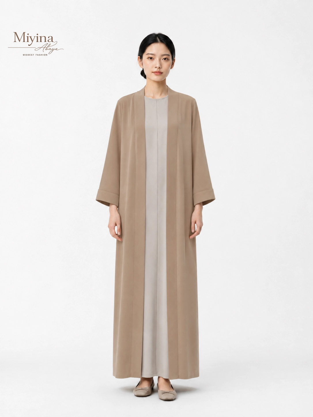 Miyina OEMODM Essential Abaya Regular Manufacturer Custom Full-Length Sleeves Modest Silhouette Islamic Manufacturer