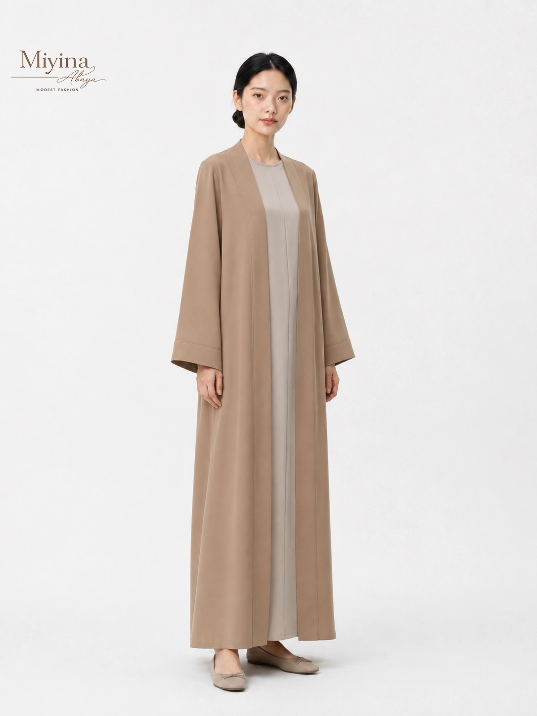 Miyina OEMODM Essential Abaya Regular Manufacturer Custom Full-Length Sleeves Modest Silhouette Islamic Manufacturer