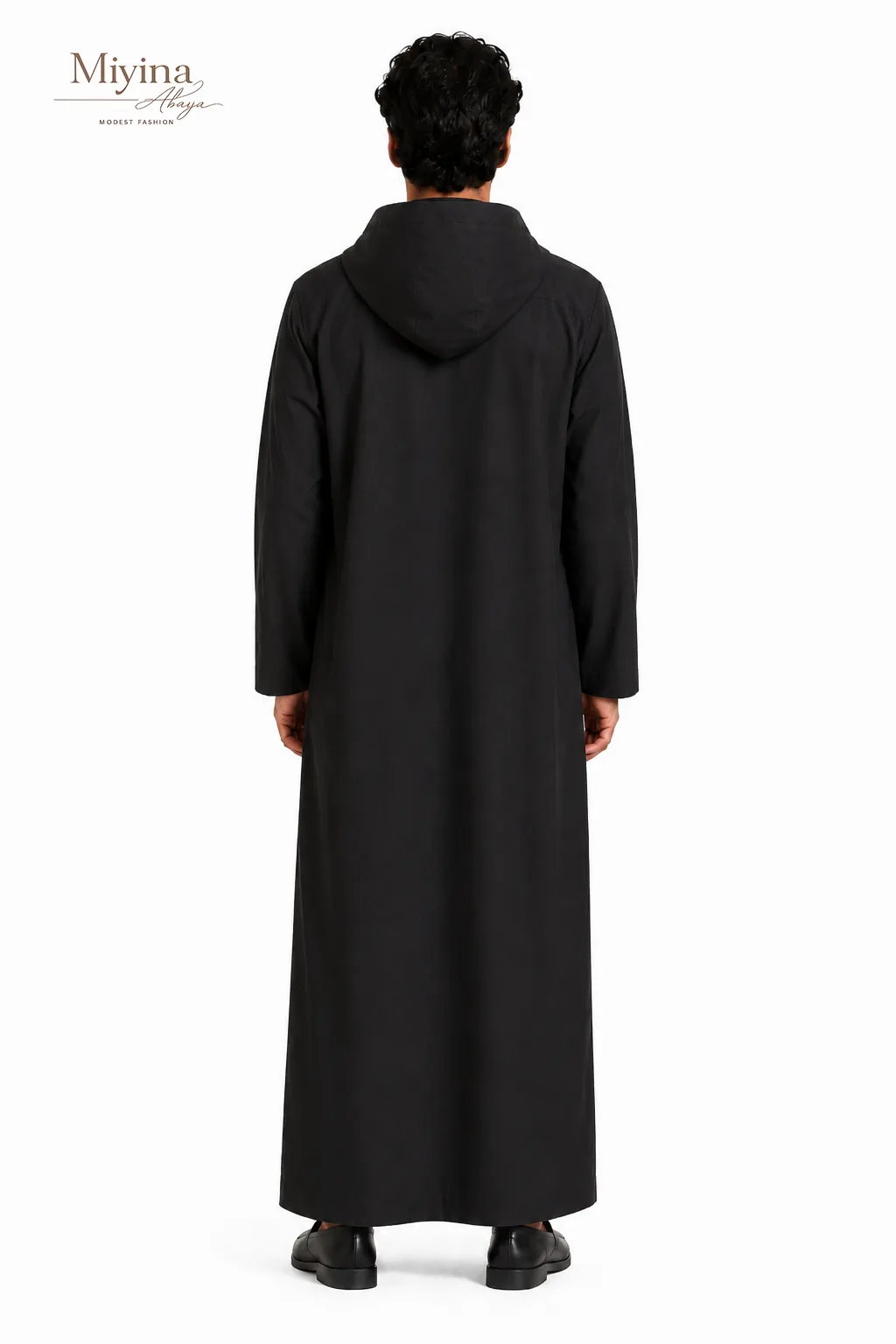 Miyina OEMODM GHASAQ Thobe Embodies Power Without Performance Deep Black Shade Whispers Authority Supplier-sku5