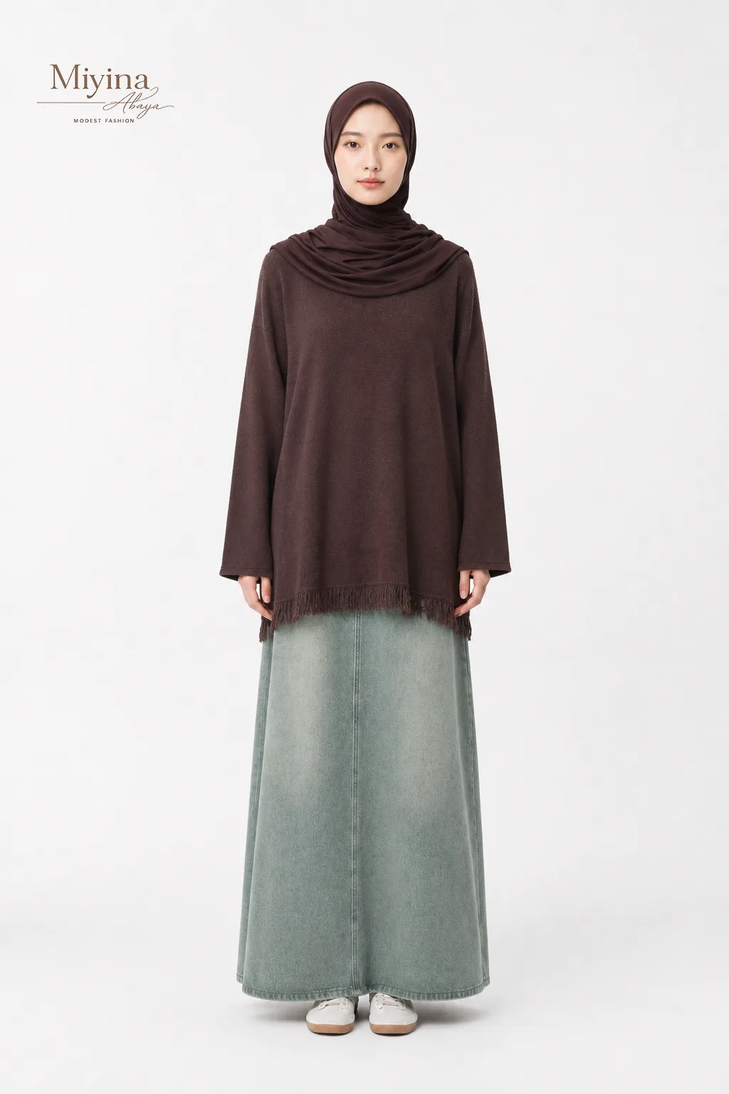Miyina OEMODM Icy Mist Fringed Woven Knit Sweater Round Neck Fringed Details Woven Knit Material Supplier