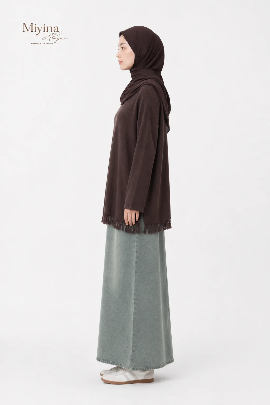 Miyina OEMODM Icy Mist Fringed Woven Knit Sweater Round Neck Fringed Details Woven Knit Material Supplier