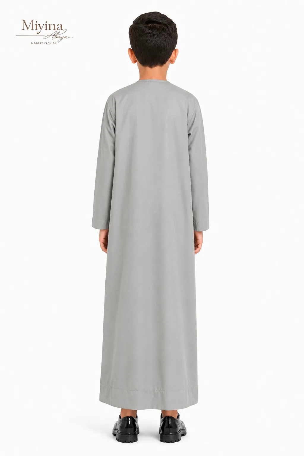 Miyina OEMODM Junior Boys Premium Emirati Thobe - Khaki Grey Supplier-sku5