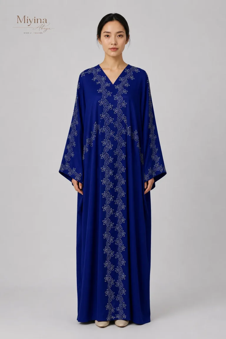 Miyina OEMODM Luxury Women's Abaya Jalabiya long Dress With Stone Works Supplier