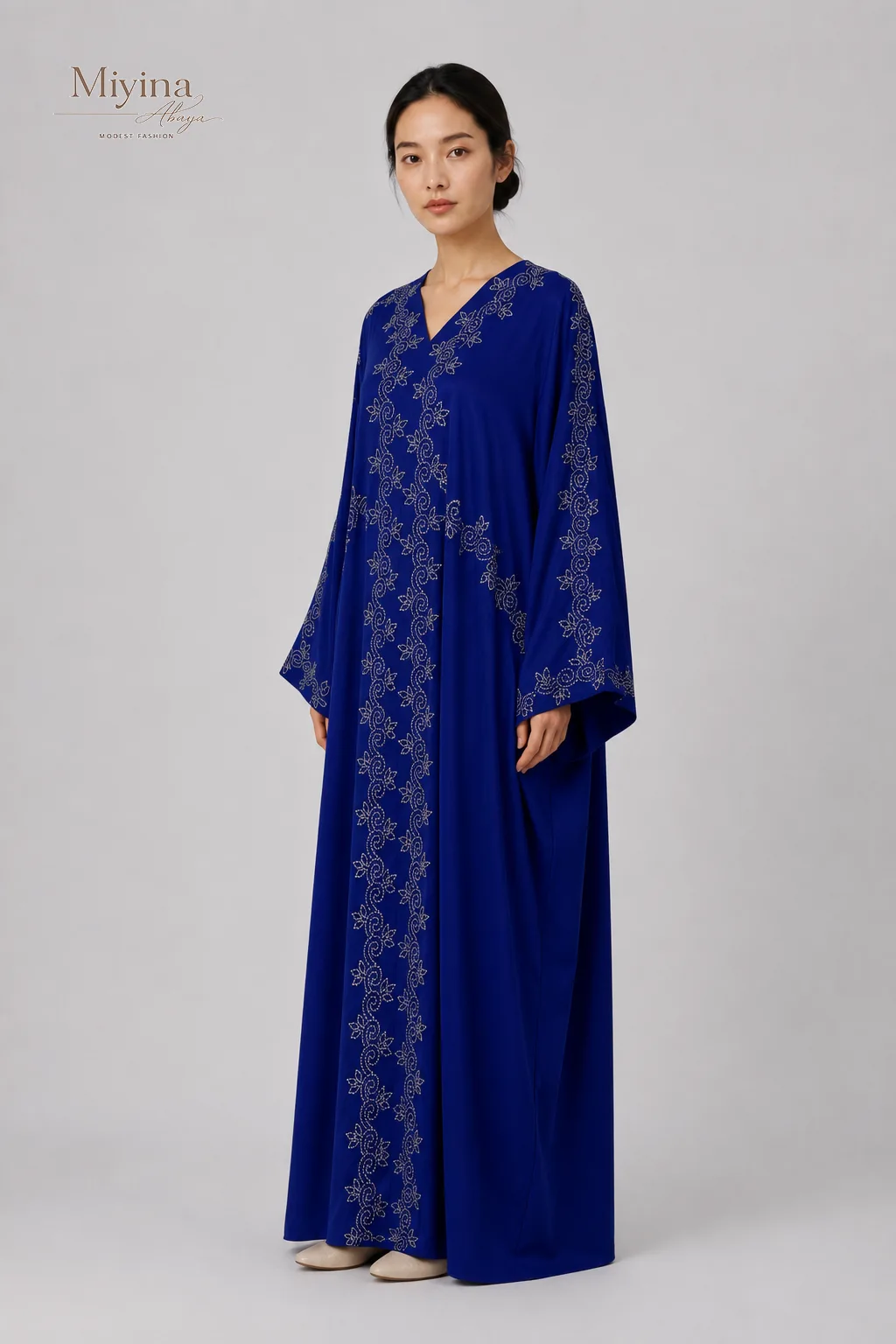 Miyina OEMODM Luxury Women's Abaya Jalabiya long Dress With Stone Works Supplier-sku2