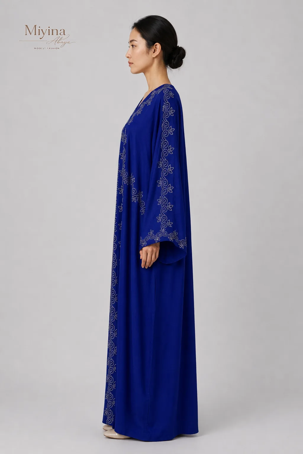 Miyina OEMODM Luxury Women's Abaya Jalabiya long Dress With Stone Works Supplier-sku3