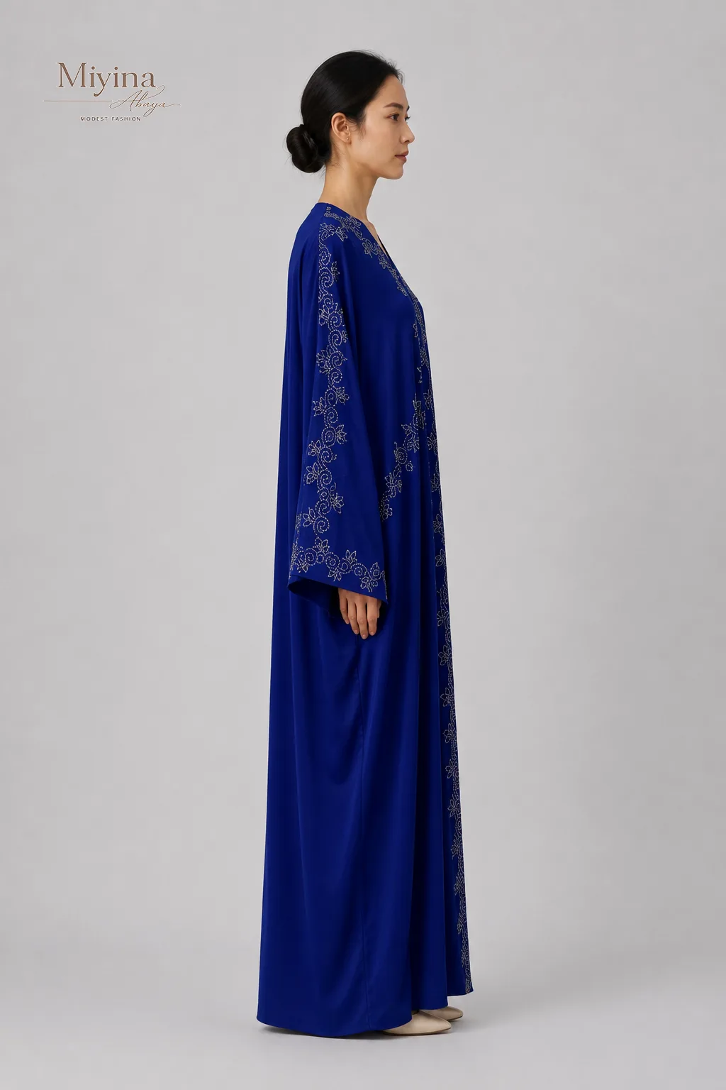 Miyina OEMODM Luxury Women's Abaya Jalabiya long Dress With Stone Works Supplier-sku4