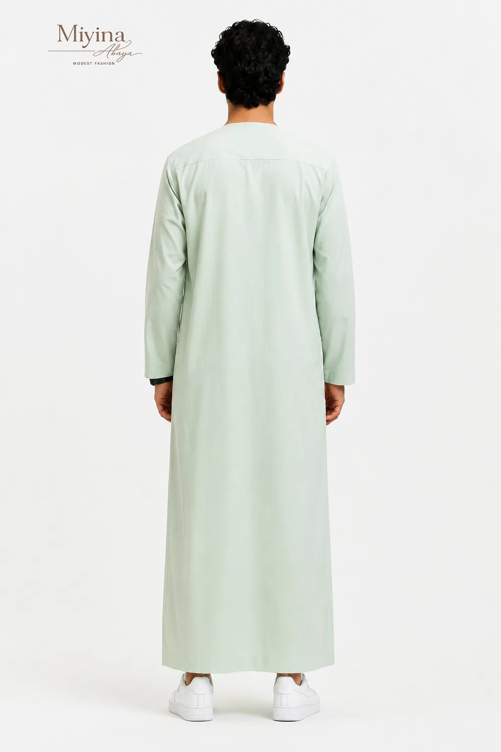 Miyina OEMODM Omani Thobe Qamees Water Green Nice Fabric Tetron Effect Full-length sleeves Supplier sku4