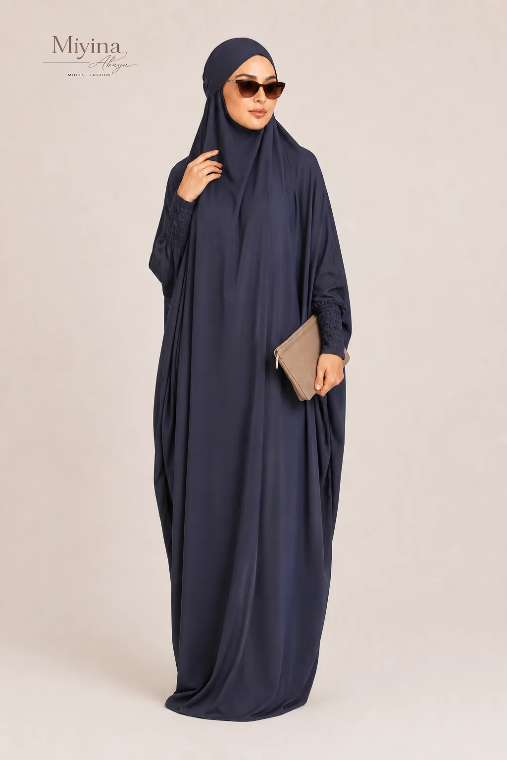 Miyina OEMODM One Piece Full Length Jilbab Prayer Abaya Pebble Manufacturer Custom Nidha Fabric Lightweight Soft Islamic Manufacturer