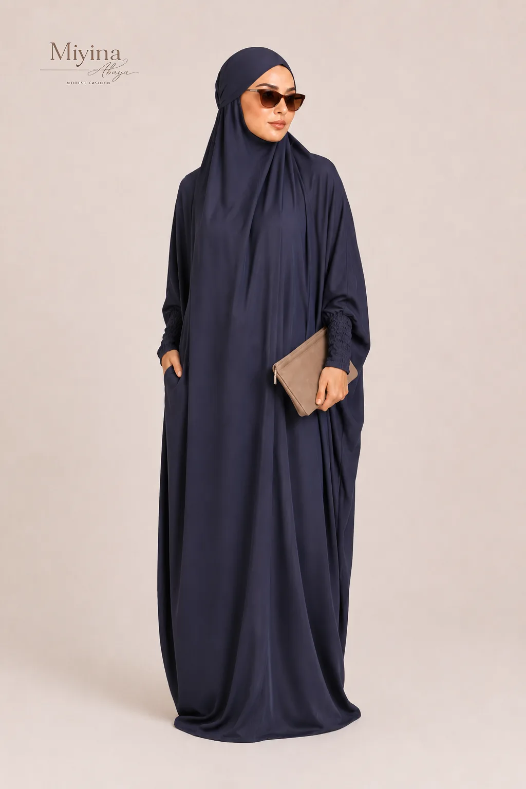 Miyina OEMODM One Piece Full Length Jilbab Prayer Abaya Pebble Manufacturer Custom Nidha Fabric Lightweight Soft Islamic Manufacturer