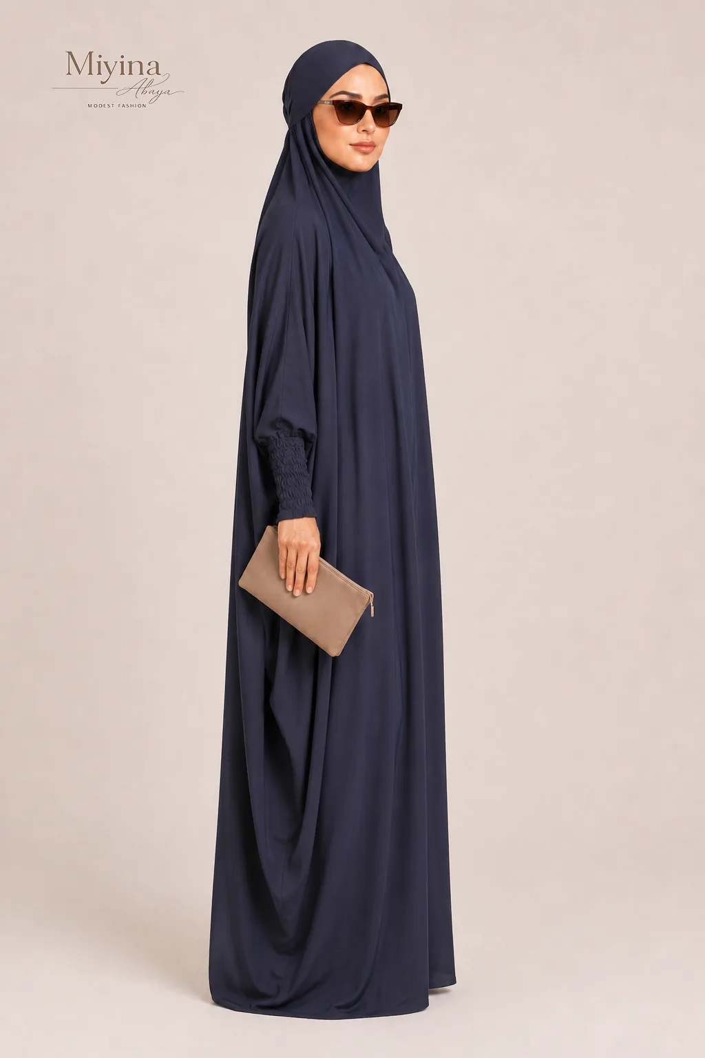 Miyina OEMODM One Piece Full Length Jilbab Prayer Abaya Pebble Manufacturer Custom Nidha Fabric Lightweight Soft Islamic Manufacturer