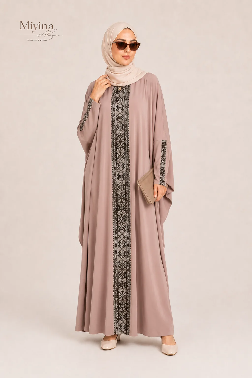 Miyina OEMODM Scarf Dubai Arabian Kaftan Abaya One Size Islamic -Dress - Long dress Supplier-sku1