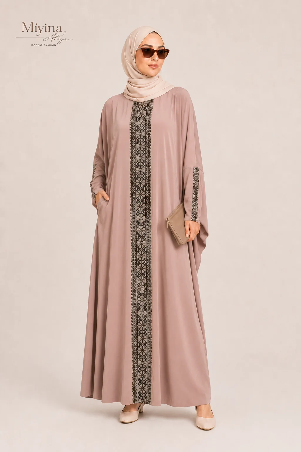 Miyina OEMODM Scarf Dubai Arabian Kaftan Abaya One Size Islamic -Dress - Long dress Supplier-sku2