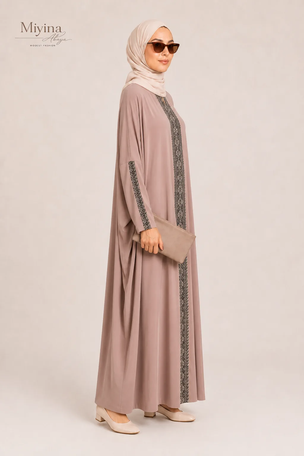 Miyina OEMODM Scarf Dubai Arabian Kaftan Abaya One Size Islamic -Dress - Long dress Supplier-sku3