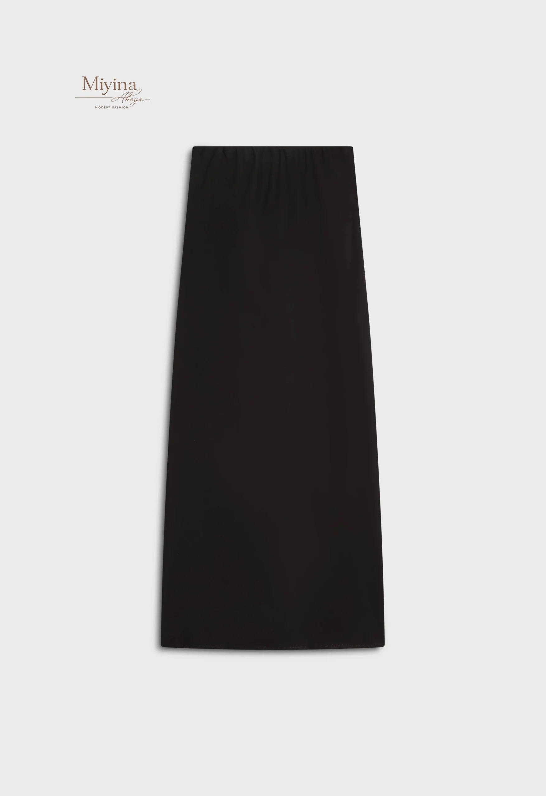 Miyina OEMODM Soft Woven Tailored Skirt Black Manufacturer Custom Flowy Full-Length Cut Elastic Waistband Islamic Manufacturer