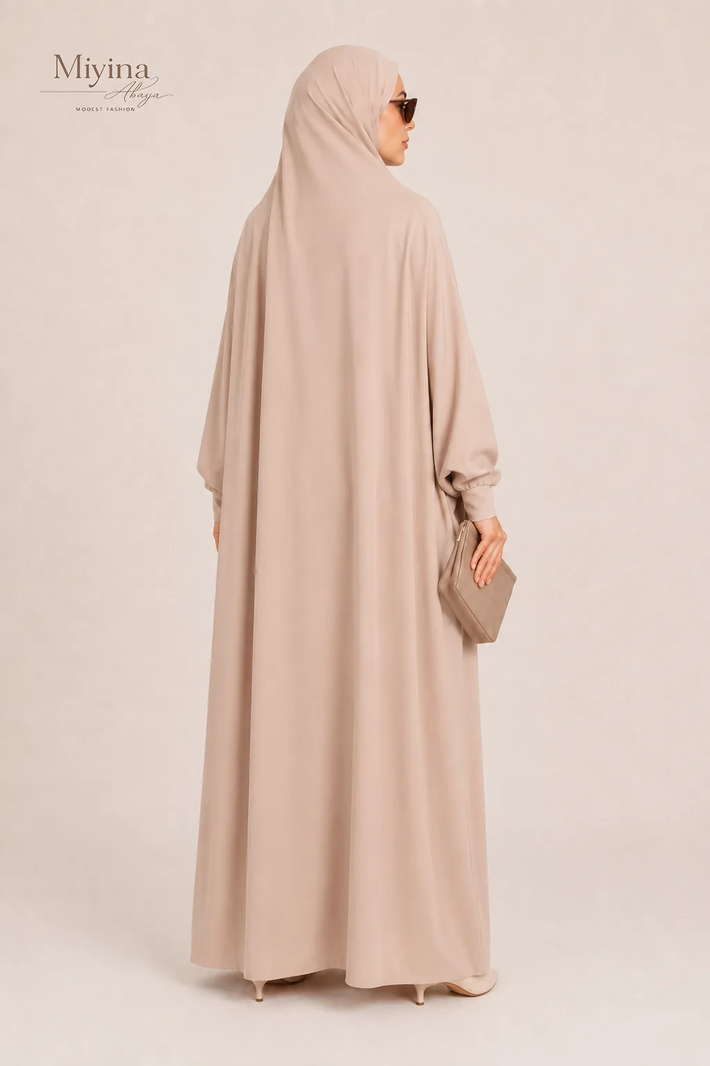 Miyina OEMODM one-piece-full-length-jilbab-prayer-abaya-zipped-cuff-natural Islamic Manufacturer-3