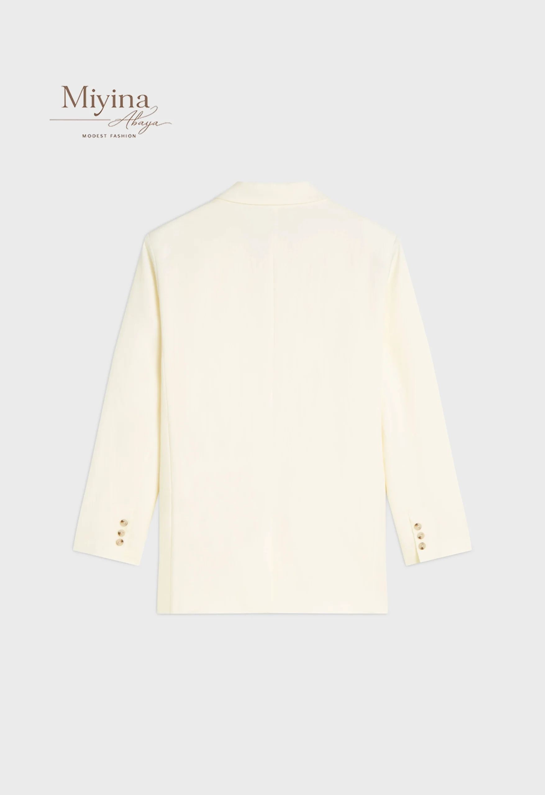 Miyina Wholesale Box Fit Blazer Off White Custom Structured Silhouette Relaxed Fit Muslim Manufacturer