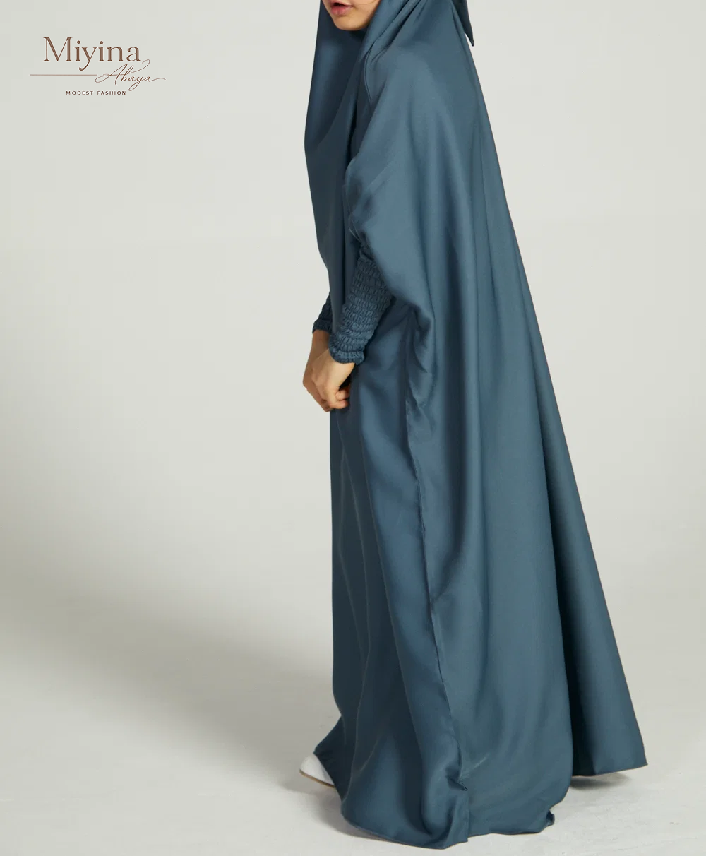 Miyina Wholesale Girls French Blue One-Piece Jilbab OEMODM Children Modest Wear Manufacturer Low MOQ-sku1
