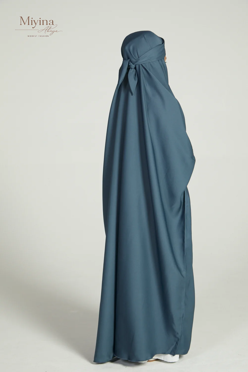 Miyina Wholesale Girls French Blue One-Piece Jilbab OEMODM Children Modest Wear Manufacturer Low MOQ-sku3