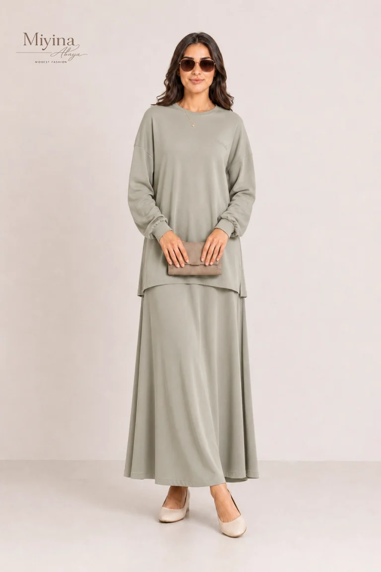 Miyina Wholesale Jersey Modal Skirt Sage Custom Soft Modal Skirts Muslim Manufacturer