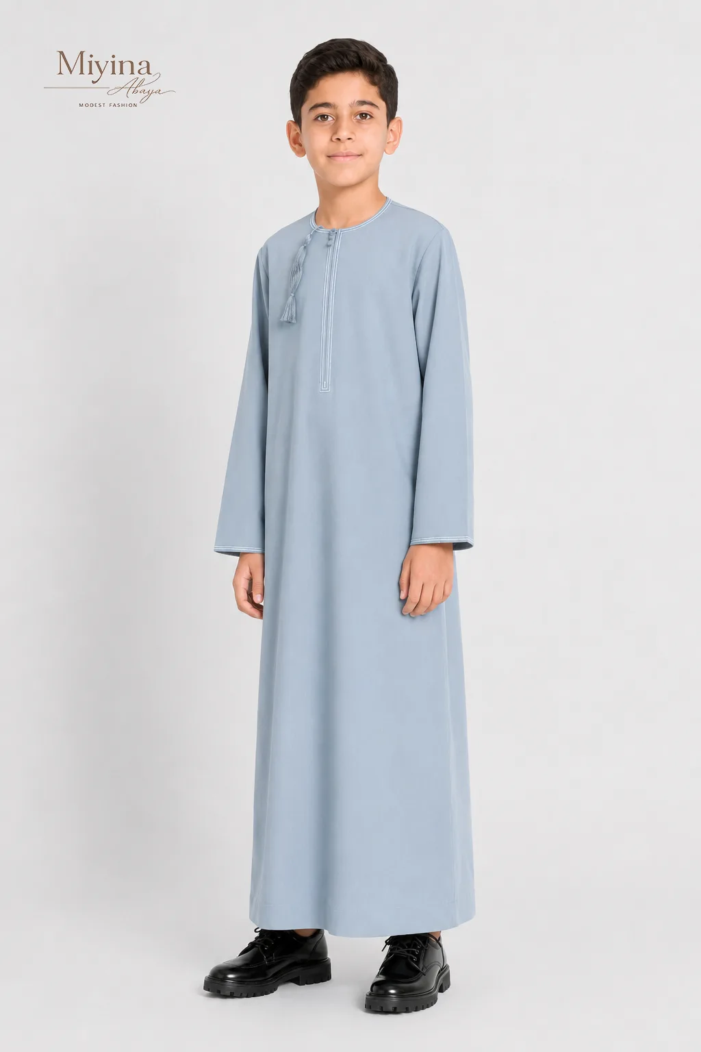Miyina Wholesale Junior Boys Premium Omani Thobe - Desert Sky Manufacturer-sku5