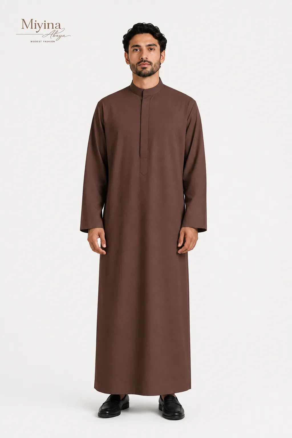 Miyina Wholesale RAKAN Coffee Brown Thobe Embodiment Of Grounded Strength And Quiet Dignity Manufacturer-sku1