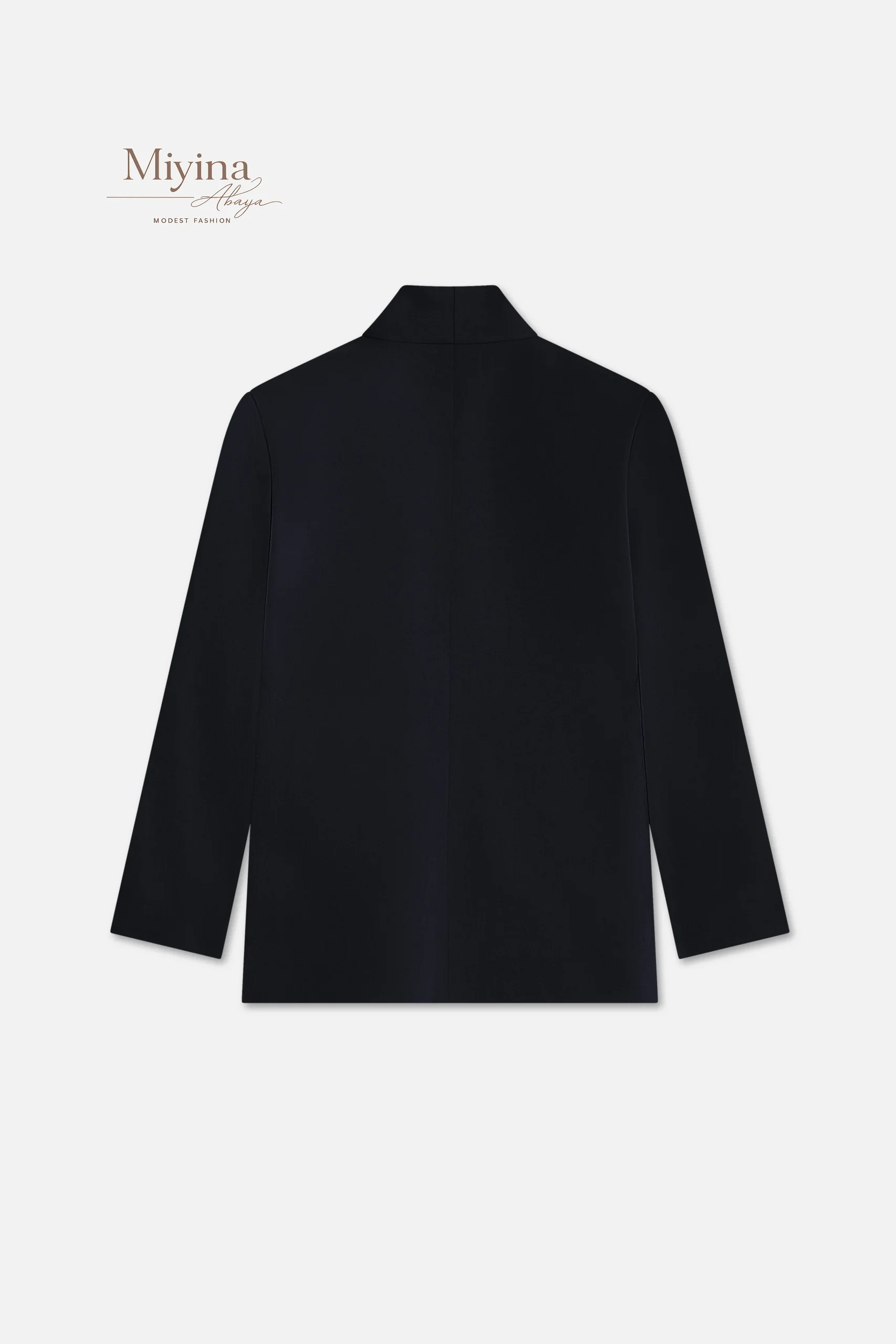 Miyina Wholesale Tailored Oversized Blazer Black Custom Structured Wrap-Front Design Muslim Manufacturer