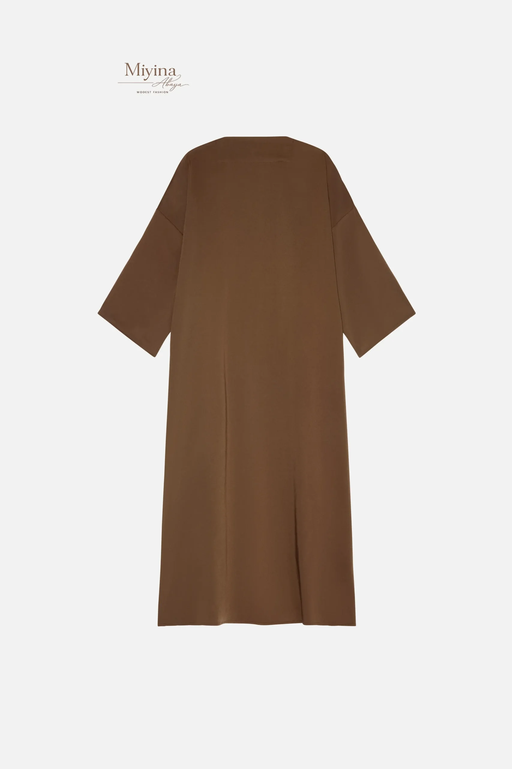 Miyina Wholesale Woven Abaya Short Dark Terra Custom Smooth Crepe Fabric Muslim Manufacturer