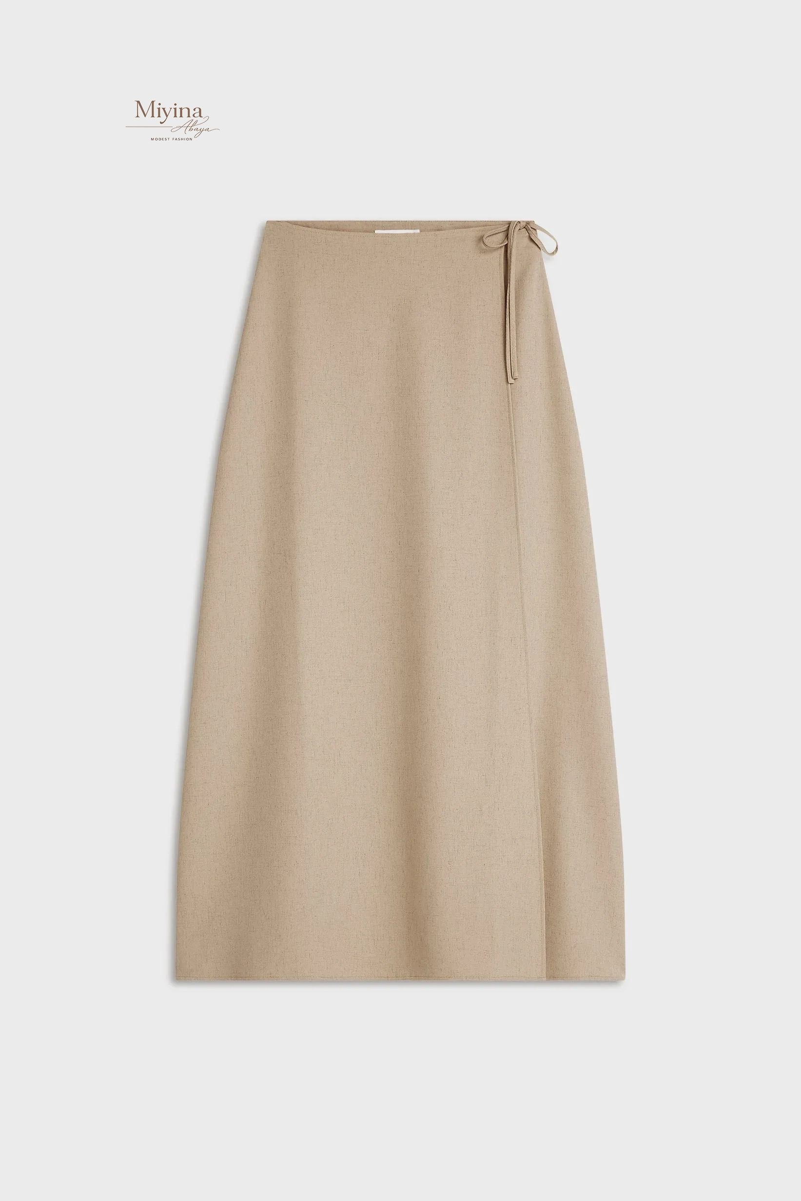 Miyina Wholesale Wrap Skirt White Pepper Custom Clean Elongated Silhouette Muslim Manufacturer