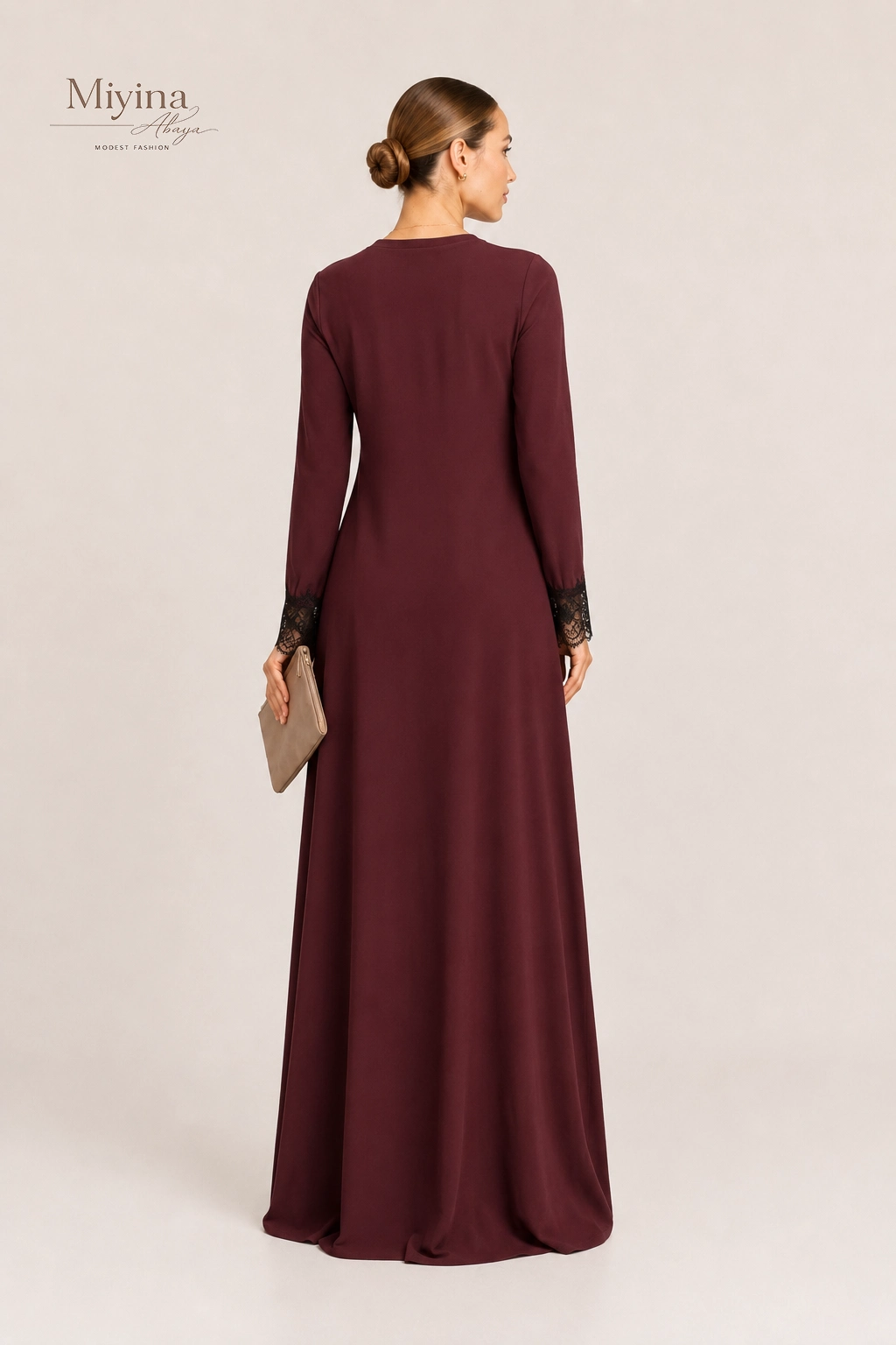 Miyina Bulk Order Muslim Long Dress Back View