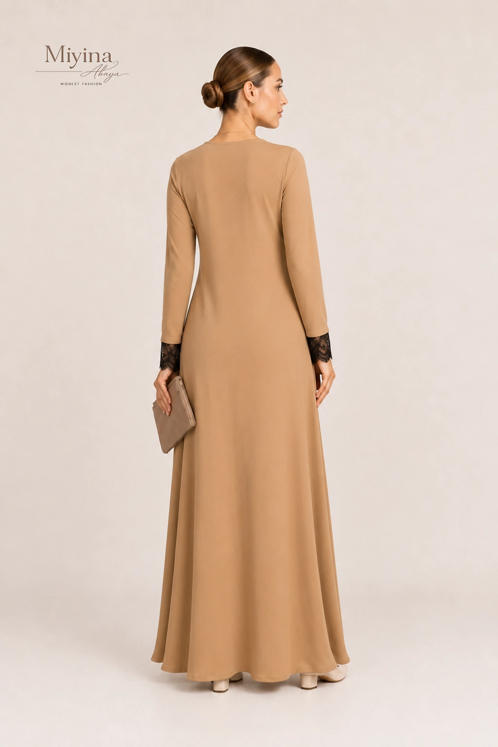 Miyina Bulk Order Muslim Long Dress Back View3