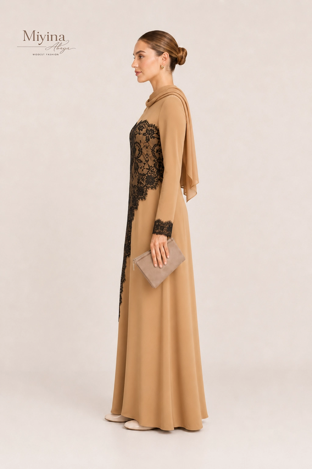 Miyina Modest Women Maxi Dress Side View3