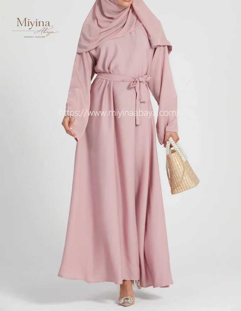 Miyina Custom OEMODM - Blush Umbrella Cut Closed Abaya Premium Dubai Nidha Fabric Wholesale Direct Factory Low MOQ-sku4